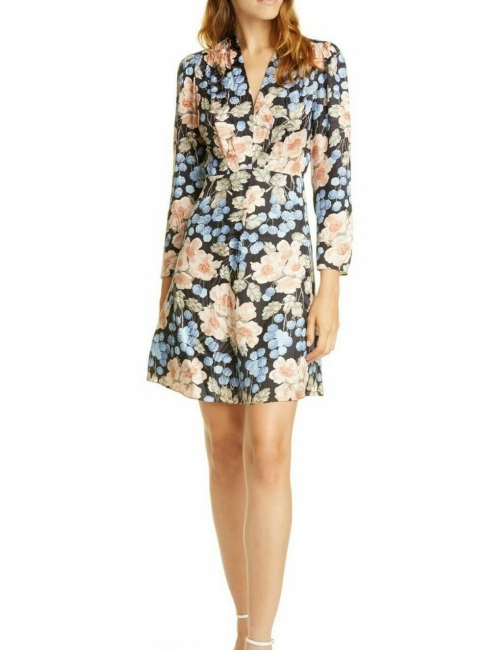 Rebecca Taylor BLUSH Rose floral dress Sz 4 Silk Blend Mini